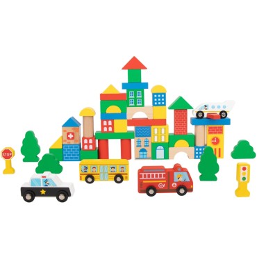 Tooky Toy Wooden Blocks City Building 50 vnt.