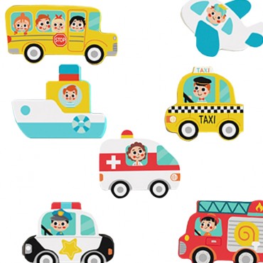 Tooky žaislas medinis galvosūkis Montessori Transporto priemonės Automobiliai Lėktuvas Laivas Miestas atitinka figūras