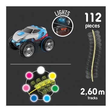 SMOBY Flextreme Neoninis automobilių takelis su automobilio starterio rinkiniu