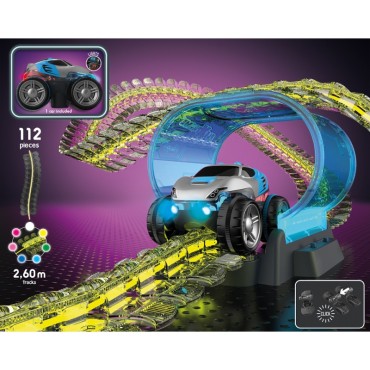 SMOBY Flextreme Neoninis automobilių takelis su automobilio starterio rinkiniu