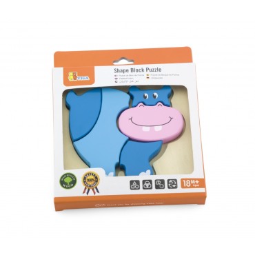 VIGA Baby pirmoji medinė dėlionė Hippopotamus