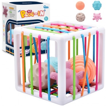 WOOPIE BABY Lankstus sensorinis kubas Baby Sorter Crazy Shapes 5 el.
