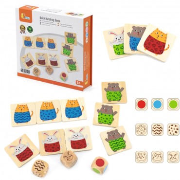 VIGA Wooden Puzzle Quick Match Game 27 vnt.