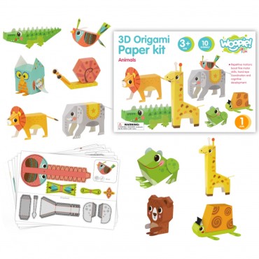 WOOPIE ART&FUN kūrybinis origami 3D „pasidaryk pats“ rinkinys 10 gyvūnų
