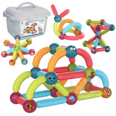 WOOPIE Magnetinės konstrukcijos Statybiniai blokai Mokomieji 52 vnt.