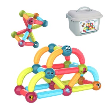 WOOPIE Magnetinės konstrukcijos Statybiniai blokai Mokomieji 52 vnt.