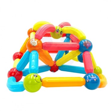 WOOPIE Magnetinės konstrukcijos Statybiniai blokai Mokomieji 128 vnt.