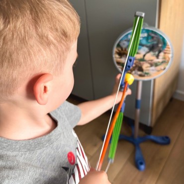 WOOPIE Little Archer Set Dinosaurs Bow Arrows Shield 32 vnt.
