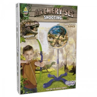 WOOPIE Little Archer Set Dinosaurs Bow Arrows Shield 32 vnt.