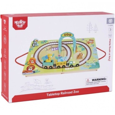 Tooky Toy Medinis lagaminas Track Zoo Gyvūnai Transporto priemonių vagonai