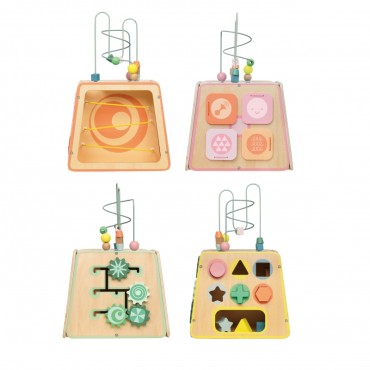 CLASSIC WORLD Medinis sensorinis edukacinis kubas 6in1