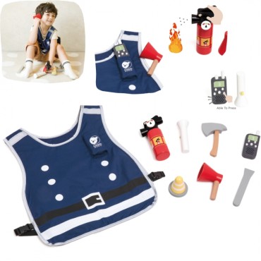 CLASSIC WORLD Little Firefighter Set Costume Tools 8 vnt.