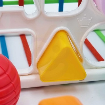 WOOPIE BABY Lankstus sensorinis kubelių rūšiuotojas vaikams Spalvingų formų abėcėlė 15 vnt.