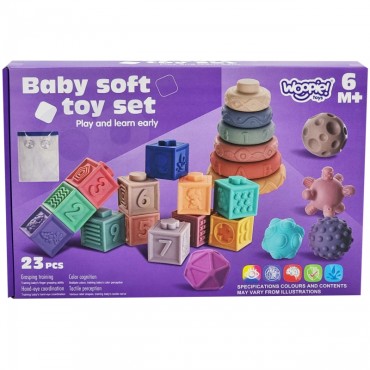 WOOPIE BABY Sensorinė dėlionė Garsas Mokymasis skaičiuoti 23 el.