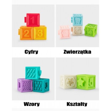 WOOPIE BABY Sensoriniai galvosūkiai Išspausti Dėlionė Garsas Mokymasis skaičiuoti 20 el.