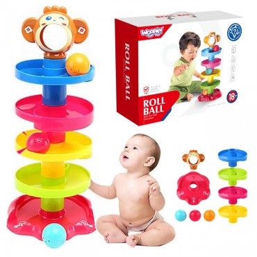 WOOPIE BABY Ball Track kamuoliukų rinkinys Spiralinis + 3 kamuoliukai