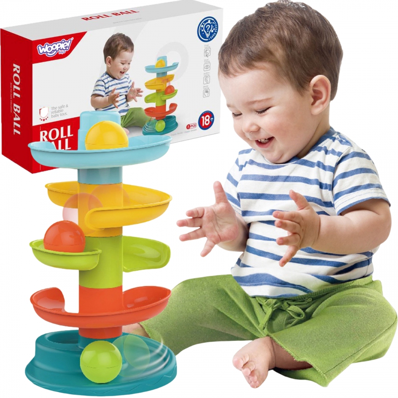 WOOPIE BABY Ball Track kamuoliukų rinkinys Spiralinis + 3 kamuoliukai