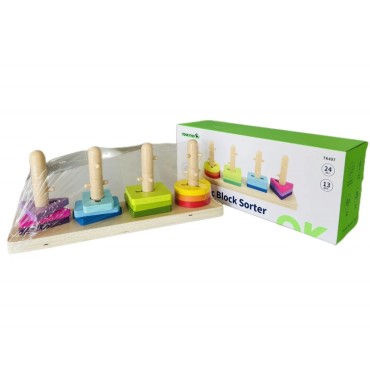 TOOKY TOY formų rūšiuotojas su spalvingais Montessori blokeliais