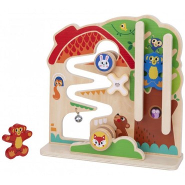 TOOKY TOY Medinė Montessori labirinto manipuliavimo lenta