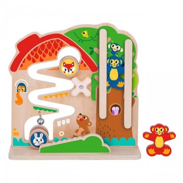 TOOKY TOY Medinė Montessori labirinto manipuliavimo lenta