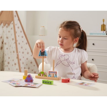 VIGA Pyramid Puzzle Robots + Patterns 8 vnt.