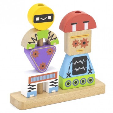 VIGA Pyramid Puzzle Robots + Patterns 8 vnt.