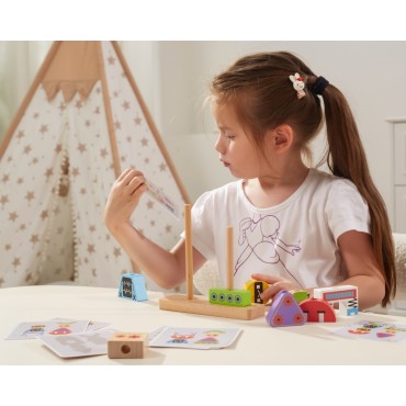VIGA Pyramid Puzzle Robots + Patterns 8 vnt.