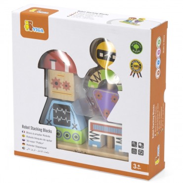 VIGA Pyramid Puzzle Robots + Patterns 8 vnt.