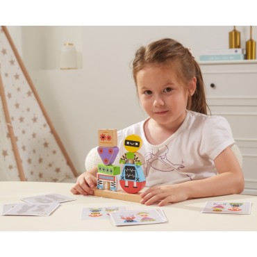 VIGA Pyramid Puzzle Robots + Patterns 8 vnt.