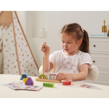VIGA Pyramid Puzzle Robots + Patterns 8 vnt.