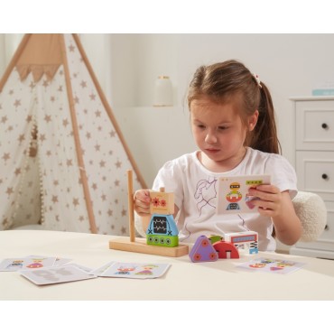 VIGA Pyramid Puzzle Robots + Patterns 8 vnt.