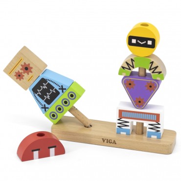 VIGA Pyramid Puzzle Robots + Patterns 8 vnt.