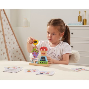 VIGA Pyramid Puzzle Robots + Patterns 8 vnt.