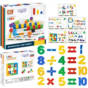 WOOPIE matematinių dėlionių žaidimas Konstravimo blokai + Raštai 148 vnt.