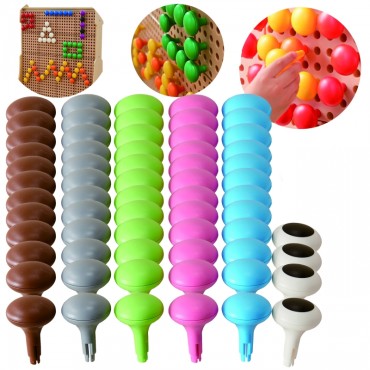MASTERKIDZ Spalvoti Jumbo Pins for STEM Board 64 vnt. - 6 spalvos