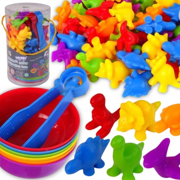 WOOPIE edukacinis žaidimas Color Sorter Dinosaurs 56 vnt.