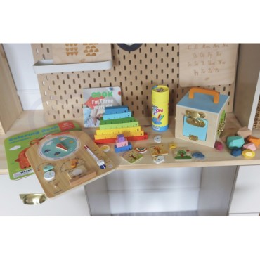 „Tooky Toy“ mokomoji Montessori dėlionė dėlionė „Abacus“ orų lenta „6in1“, skirta 3 metams