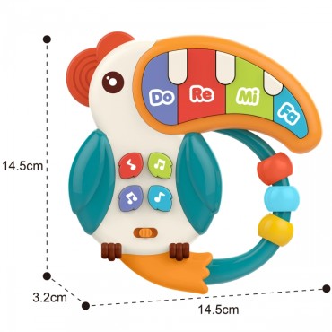WOOPIE BABY muzikinis žaislas fortepijonas Teether Pelikan 3in1