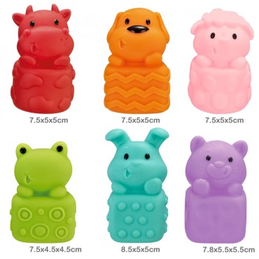 WOOPIE BABY sensoriniai gyvūnai Minkštas 6 vnt. rinkinys