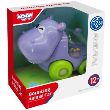 WOOPIE BABY Rattle Žaislinis automobilis Transporto priemonė Hippopotamus