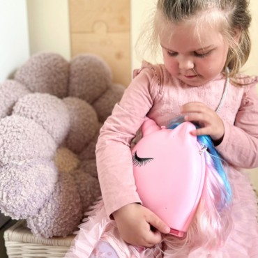 WOOPIE Tualetinis staliukas mergaitėms 2in1 Grožio salonas Unicorn krepšyje