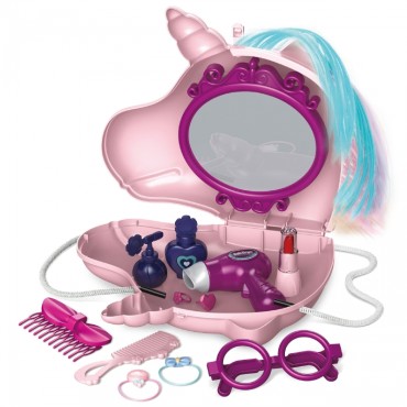 WOOPIE Tualetinis staliukas mergaitėms 2in1 Grožio salonas Unicorn krepšyje
