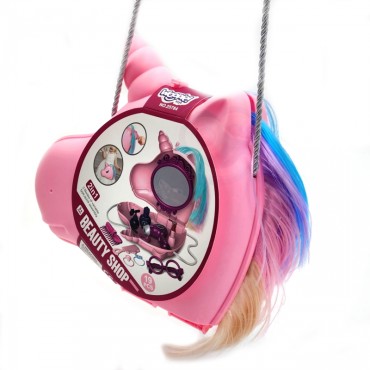 WOOPIE Tualetinis staliukas mergaitėms 2in1 Grožio salonas Unicorn krepšyje