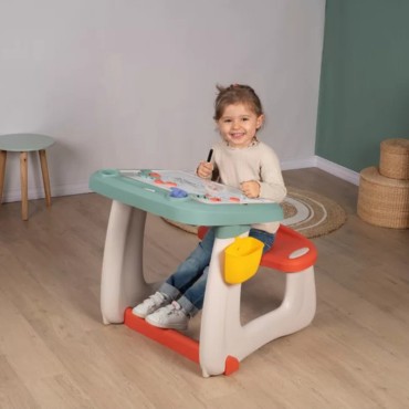 SMOBY dvipusis rašomasis stalas 2in1 lenta + 80 priedų