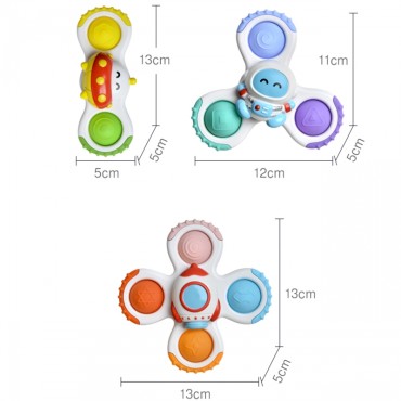 WOOPIE BABY Spinner sensorinis žaislas raketų erdvė Ufo 3 vnt.