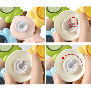WOOPIE BABY Spinner Sensorinis žaislas Bitė Viščiukas Triušis Keičiamas 3 vnt.