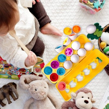 WOOPIE Montessori kiaušinių dėlionė – derinkite formas ir spalvas