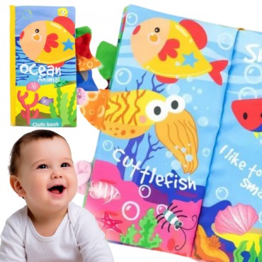 WOOPIE BABY Jūros gyvūnų uodegos knyga Medžiaga Rustling