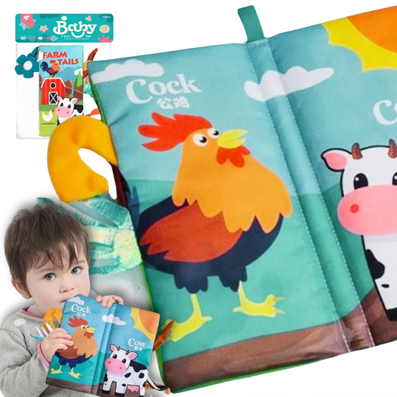 WOOPIE BABY knyga su gyvūnų uodegų audiniu