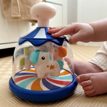 WOOPIE BABY Spalvoti arkliai Mėlyna besisukanti karuselė